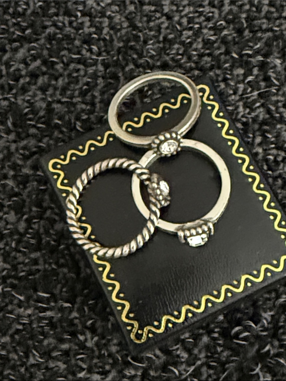 Brighton Silver-Tone Stackable Rope and Textured Ring Set - Picture 2 of 4